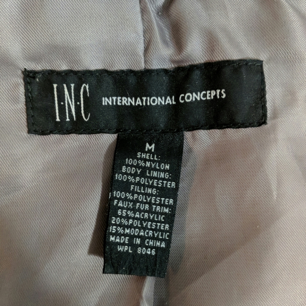 3/$12 INC concepts faux fur jacket Sz M - Picture 5 of 6